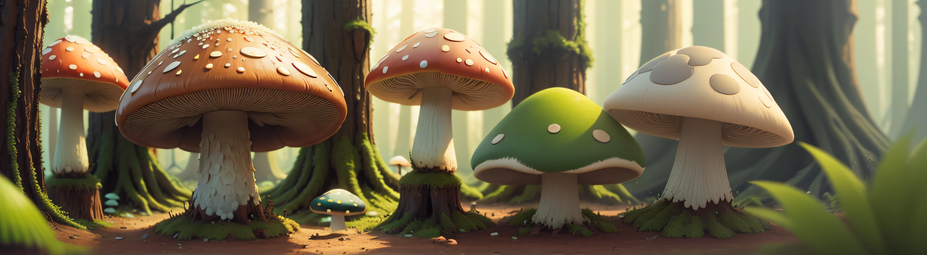 Mushroom forest,Macro