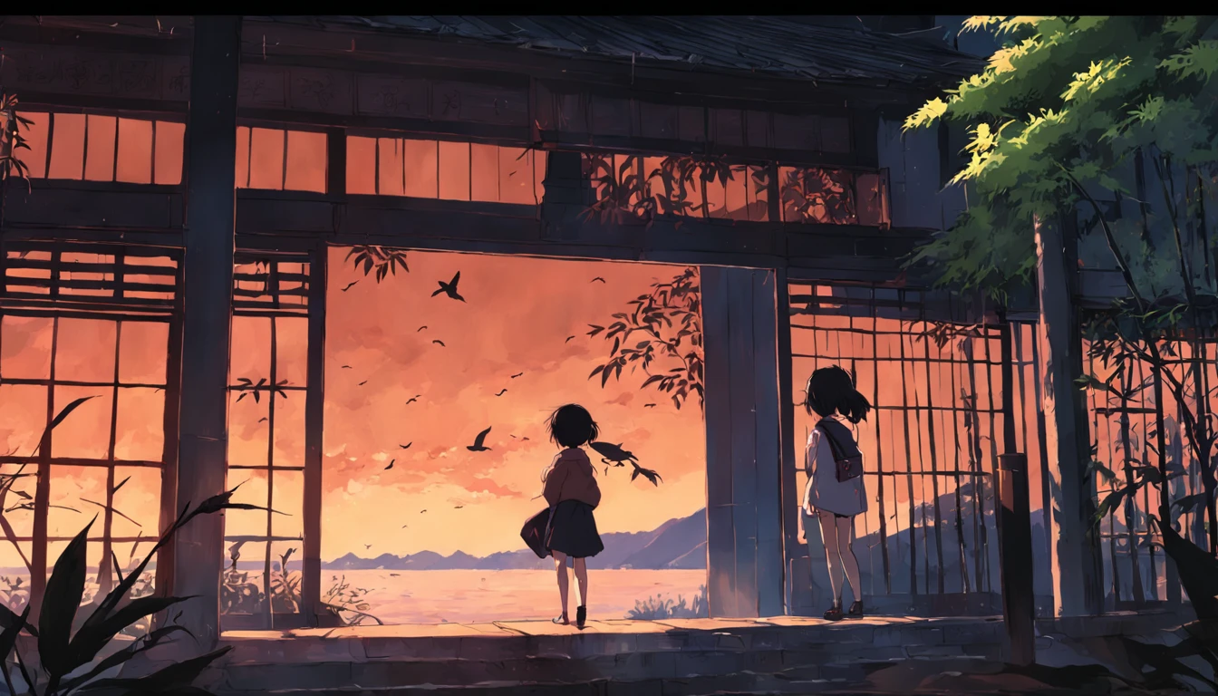 Bamboo shakes the shadow cover window,At two o'clock, birds make noise at sunset。 Xie but the begonia flew to the end,Sleepy weather is getting longer