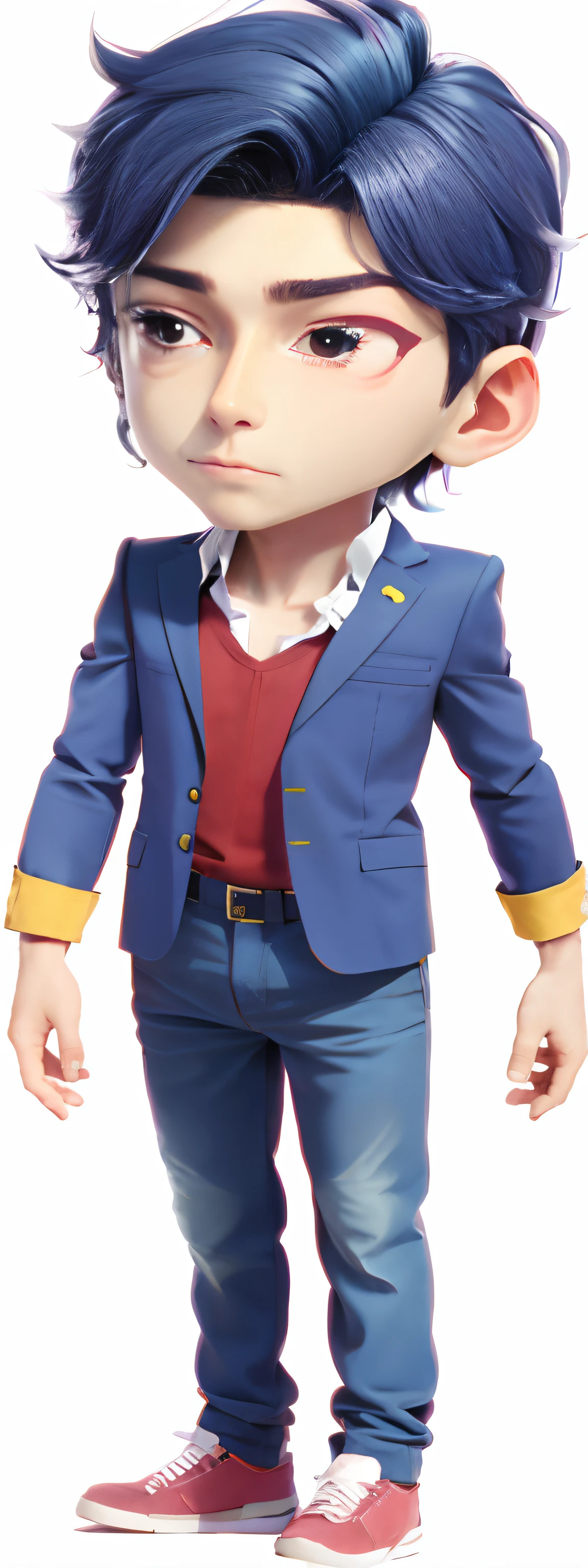 A male,low-contrast, Plain fabric,