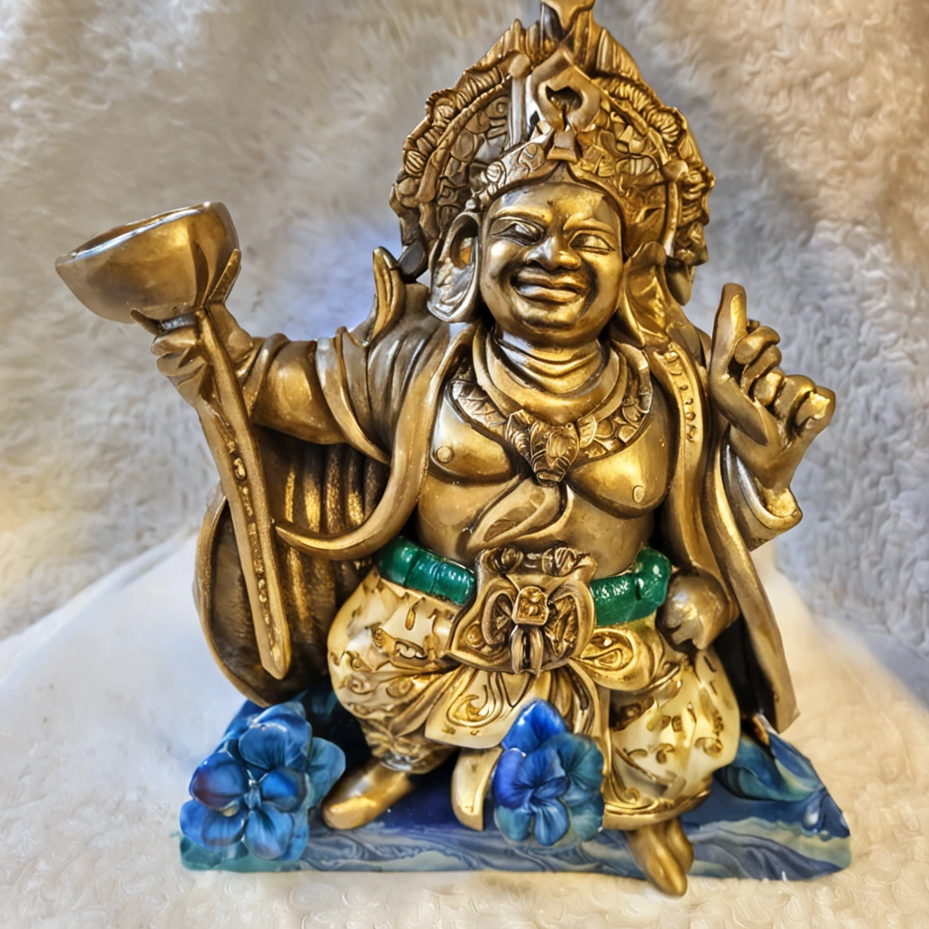 1Gods of Good Fortune figurine, face