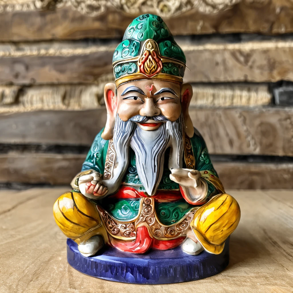 1Gods of Good Fortune figurine, face