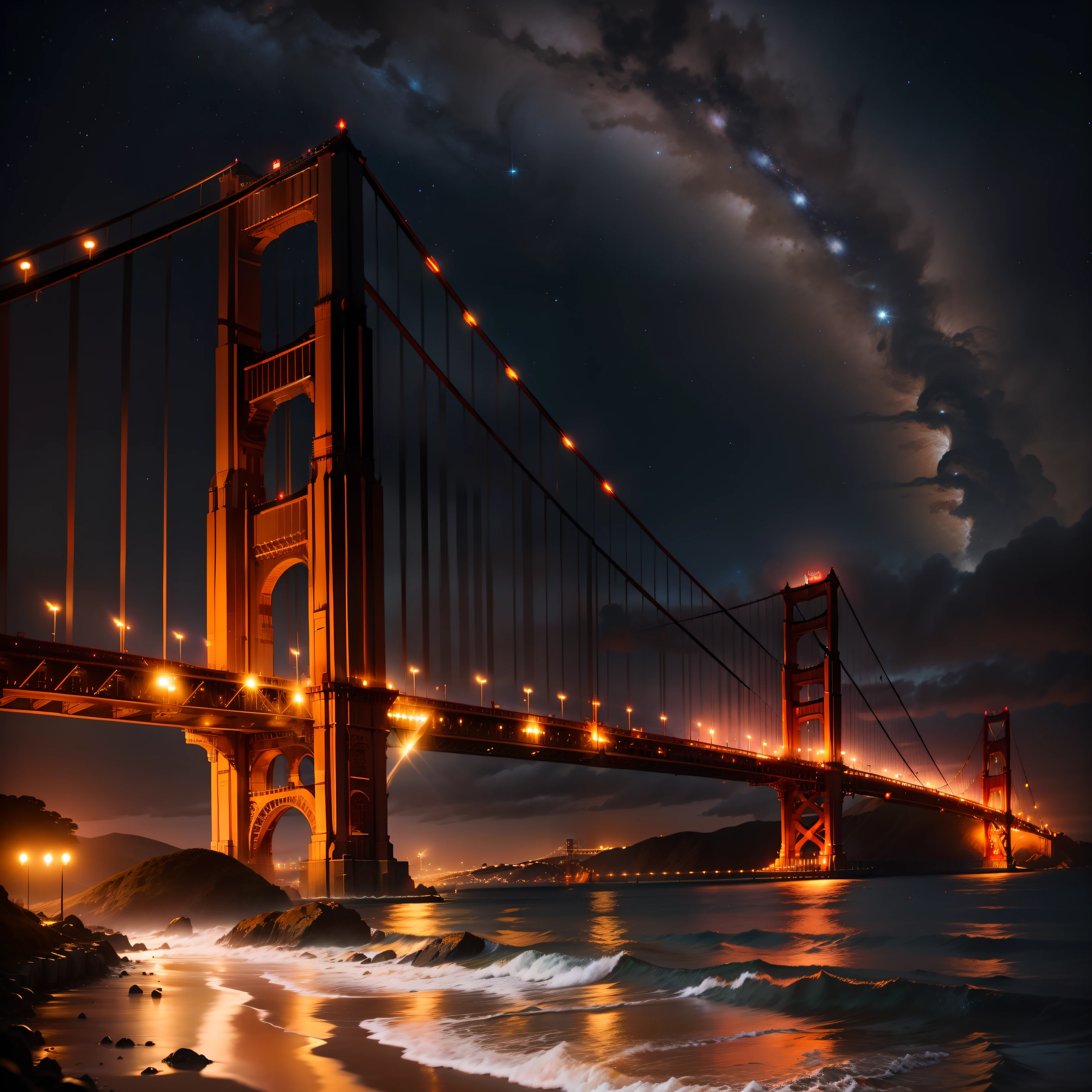 Jupiter is San Francisco sky above the Golden Gate bridge