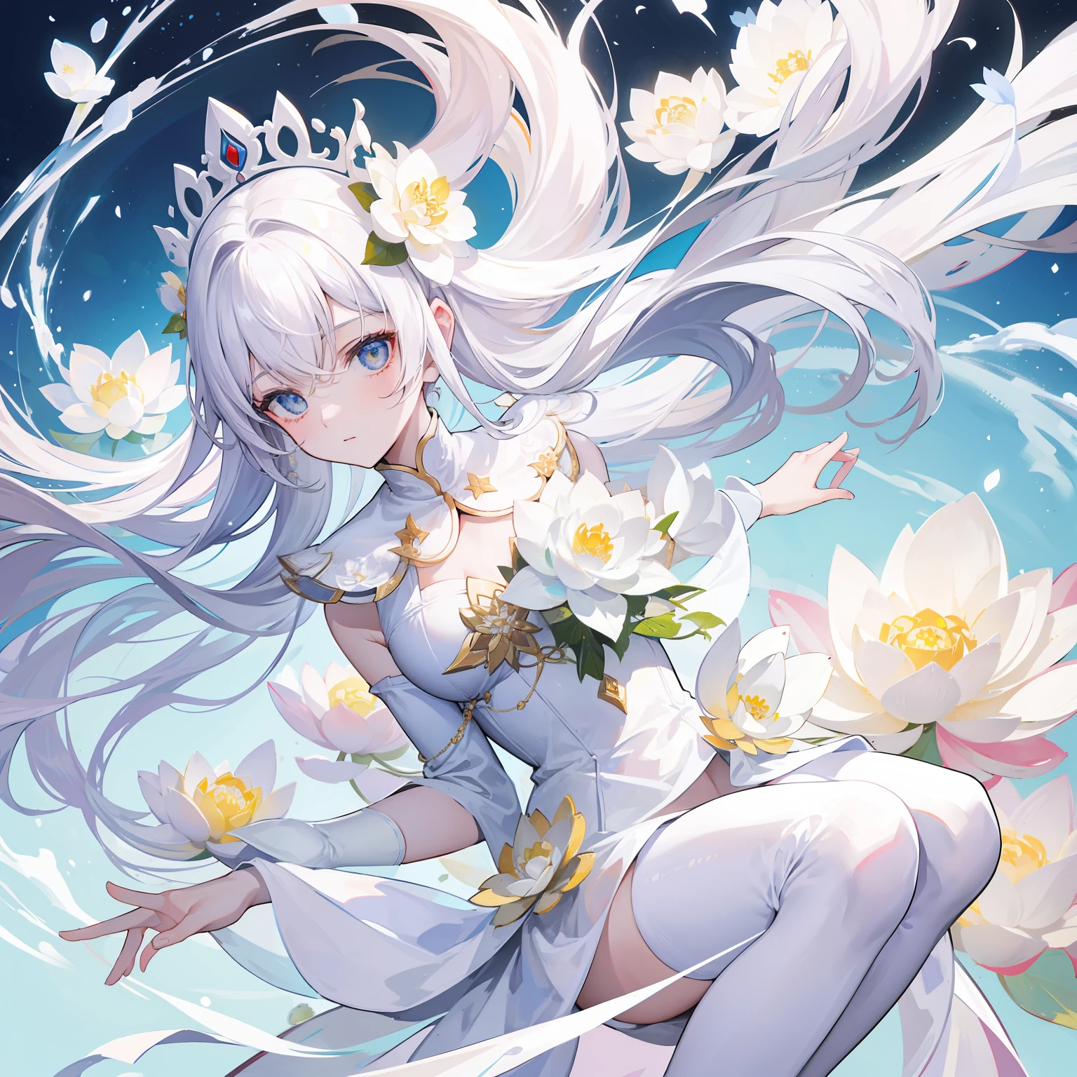 The white and flawless supreme God,It is the embodiment of the snow-white lotus flower