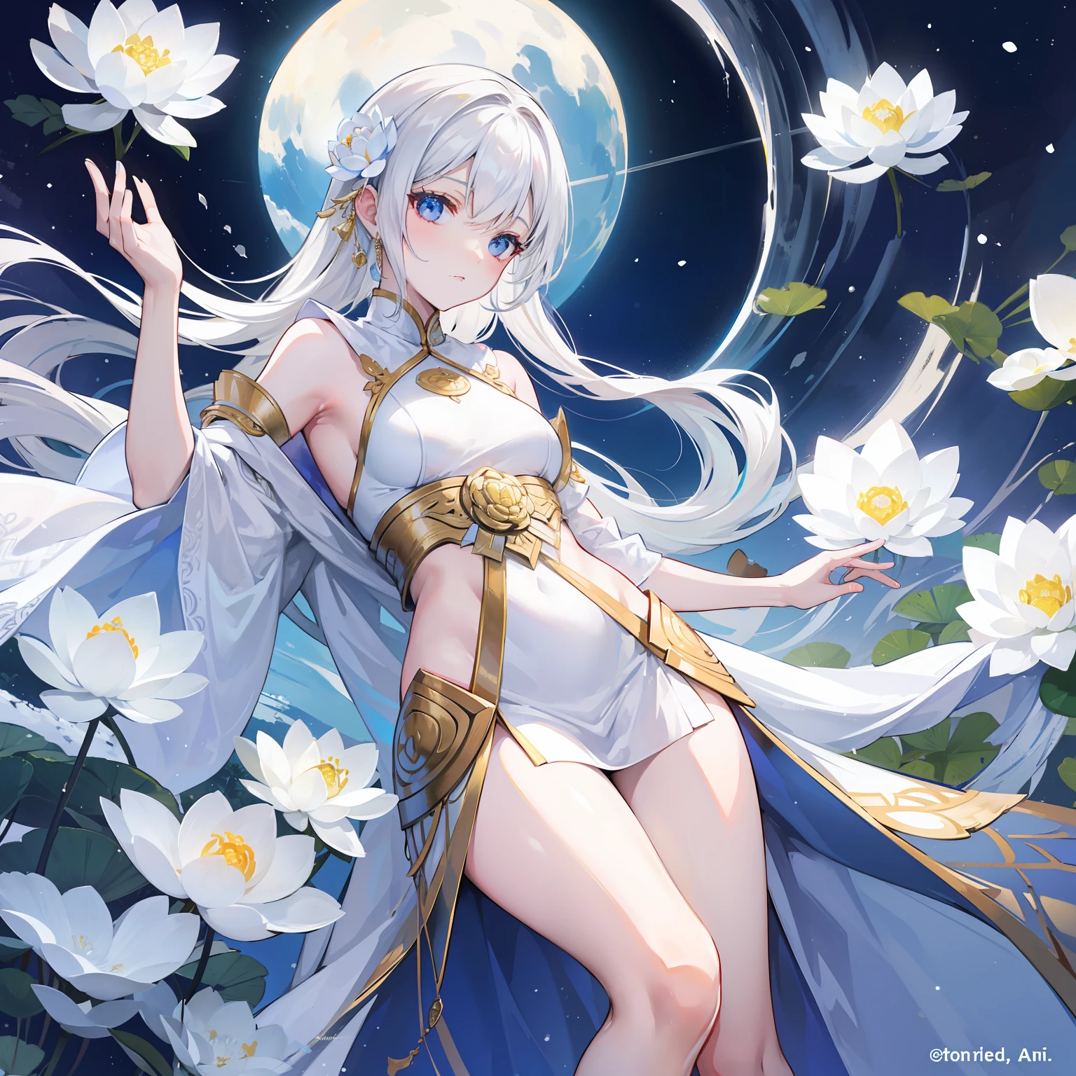 The white and flawless supreme God,It is the embodiment of the snow-white lotus flower