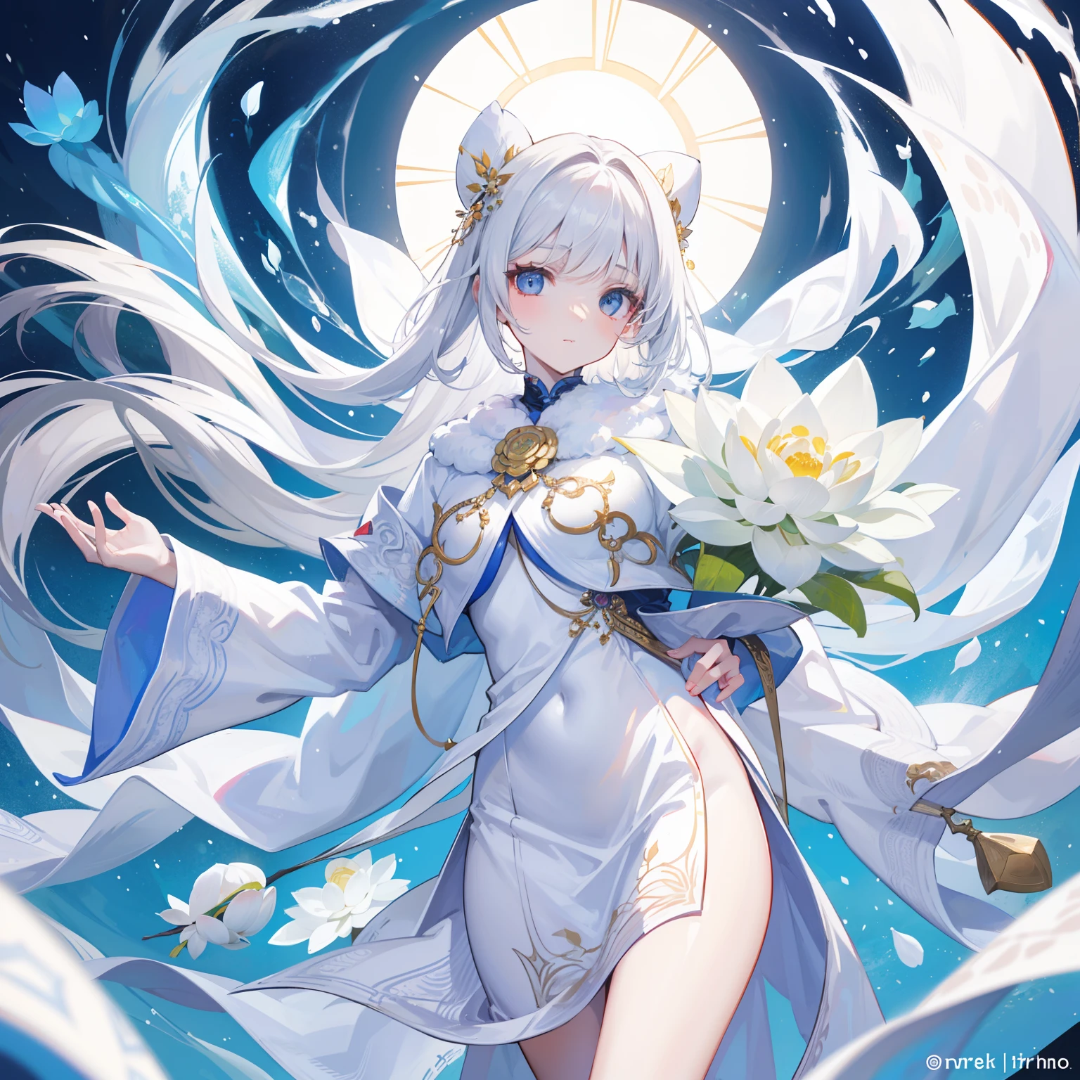The white and flawless supreme God,It is the embodiment of the snow-white lotus flower