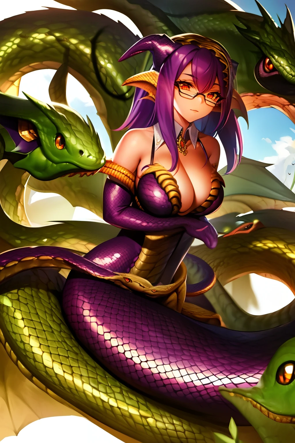 Cthulhu，Monster，(((lamia))),(((snake girl)))