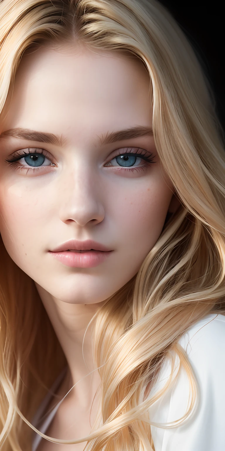 Pronto: .RAW, estilo, Un impresionante retrato de una mujer joven y hermosa con rasgos llamativos. Ella debe tener mucho tiempo, cabello suelto, Un look cautivador, and an alluring expression. El fondo debe ser neutro y , Permitir que la mujer sea el punto focal de la imagen. Por favor, Pay close attention to detail, como las luces y sombras en la cara y el cabello, para crear una imagen realista y realista. Try different lighting techniques to improve the mood and atmosphere of the portrait. El producto final debe ser una obra maestra que capture la esencia y la belleza de la mujer., ((Piel altamente detallada, Detalles de la piel)), foco nítido, volumetric mist, 8k UHD, DSLR, alta calidad, Film grain, Aviso negativo de Fujifilm XT3: (((Manos grandes, Piel no detallada, semi-realista, .cgi, ..3D, Hacer, bosquejo, dibujos animados, dibujo, anime)))), (((boca fea, ojos feos, Dientes perdidos, dientes torcidos, cerrar, Recortada, fuera de marco)))), peor calidad, baja calidad, Artefactos JPEG, feo, Duplicado, morbid, mutilado, Dedos adicionales, manos mutadas, Manos mal dibujadas, Cara mal dibujada, mutation, deformado, Borrosa, deshidratado, poor anatomy, malas proporciones, extremidades adicionales, Cara clonada, Desfigurado, Proporciones brutas, extremidades malformadas, brazos ausentes, Piernas faltantes, Brazos adicionales, piernas adicionales, dedos fusionados, muchos dedos, cuello largo