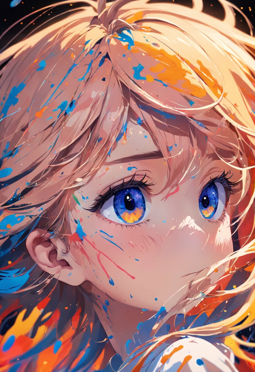 (Masterpiece:1.6, Best quality), (fine detailed beautiful eyes: 1.2), (Extremely detailed Cg Unity 8K wallpaper, Masterpiece, Ultra-detailed, Best shadow), (Detailed background), (Beautiful detailed face, Beautiful detailed eyes), High contrast, (Best illumination, An extremely delicate and beautiful),1girll,((colourful paint splashes on transparent background, Dulux,)), ((coustics)), Dynamic Angle,beautiful detailed glow,full bodyesbian, Cowboy shot,