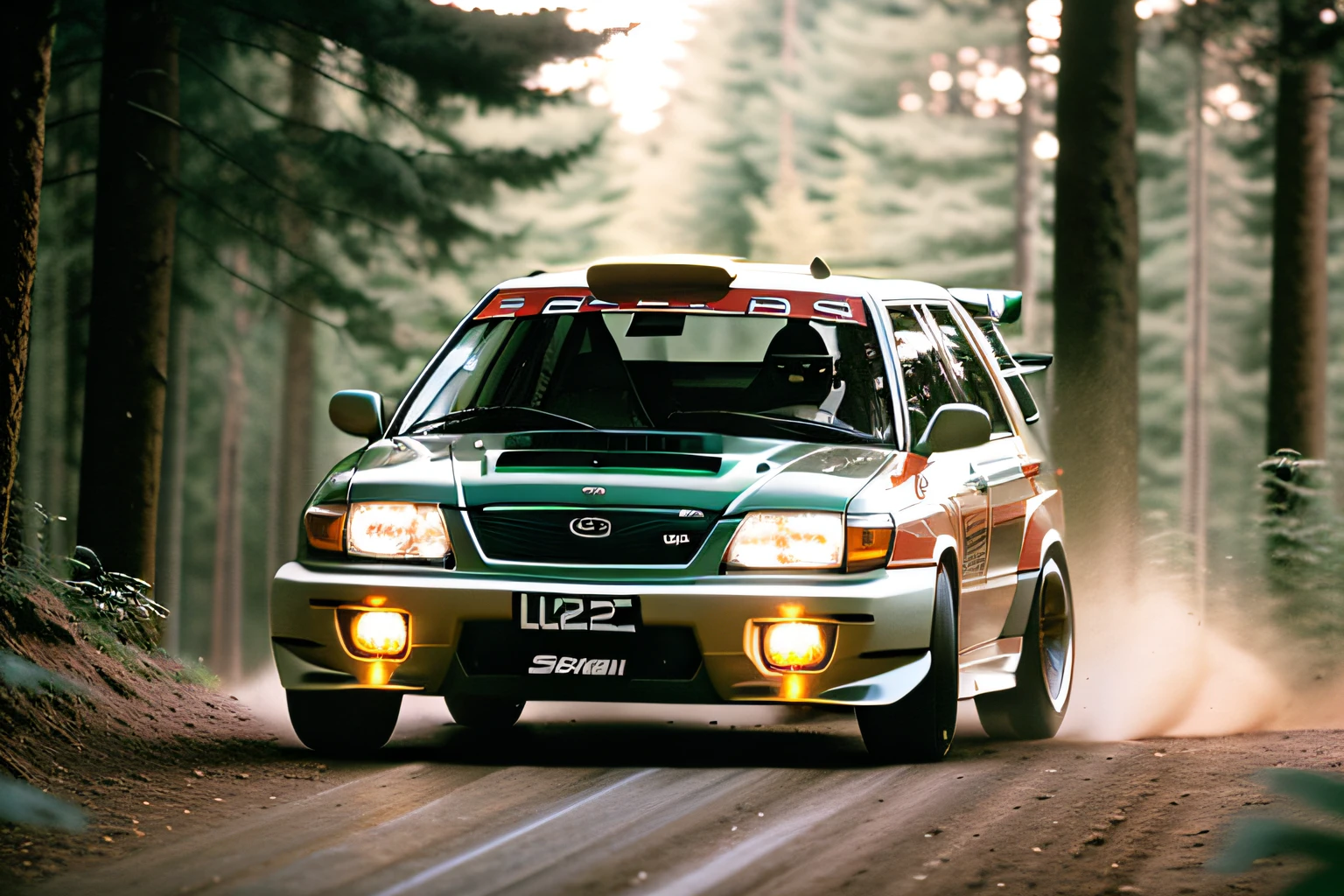 DIAMOND  RALLY FORESTERSF5, high quality photograph, bokeh, analog, depth of field, portra 800 film,  (((NFS))), (((Need For Speed))),