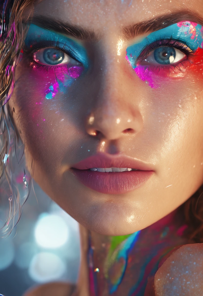(Masterpiece:1.6, Best quality), (fine detailed beautiful eyes: 1.2), (Extremely detailed Cg Unity 8K wallpaper, Masterpiece, Ultra-detailed, Best shadow), (Detailed background), (Beautiful detailed face, Beautiful detailed eyes), High contrast, (Best illumination, An extremely delicate and beautiful),1girll,((colourful paint splashes on transparent background, Dulux,)), ((coustics)), Dynamic Angle,beautiful detailed glow,full bodyesbian, Cowboy shot,
