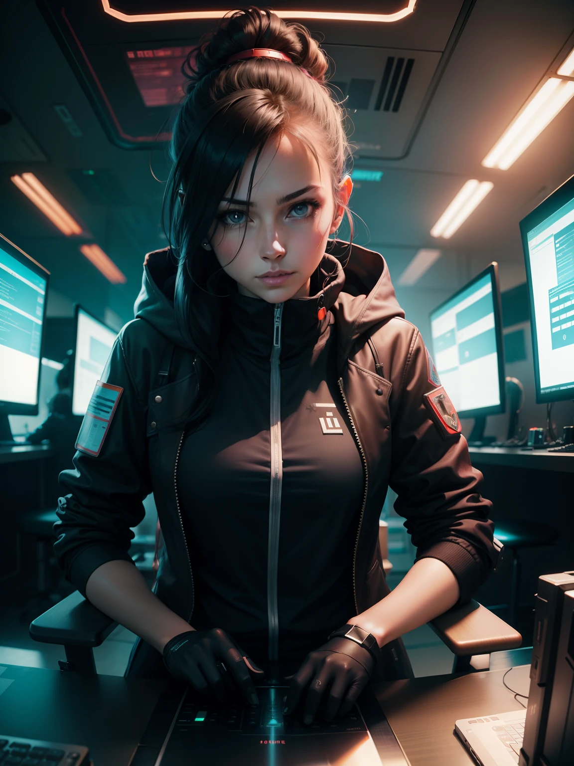 Female hacker,Domineering,sense of science and technology