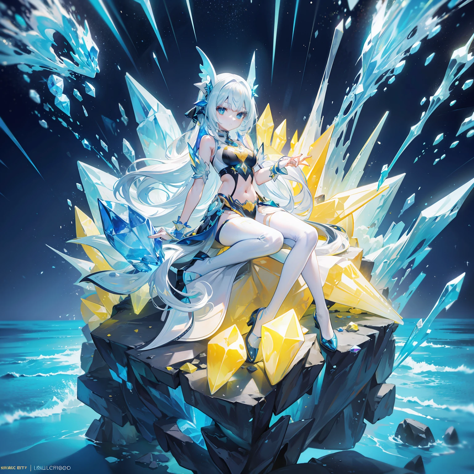 The yellow crystal human object state resembles a special life form of sea slugs, rendering by octane, illusory engine, 。.。.3D, 8K, Ultra detailed, Intricate