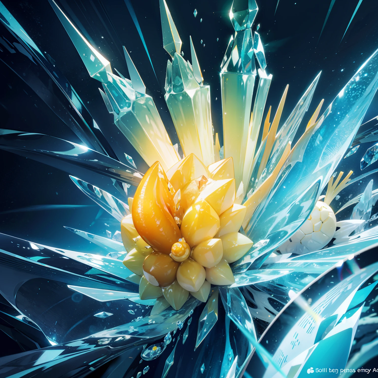 The yellow crystal state resembles the special life form of the sea slug, rendering by octane, illusory engine,3D, 8K, Ultra detailed, Intricate
