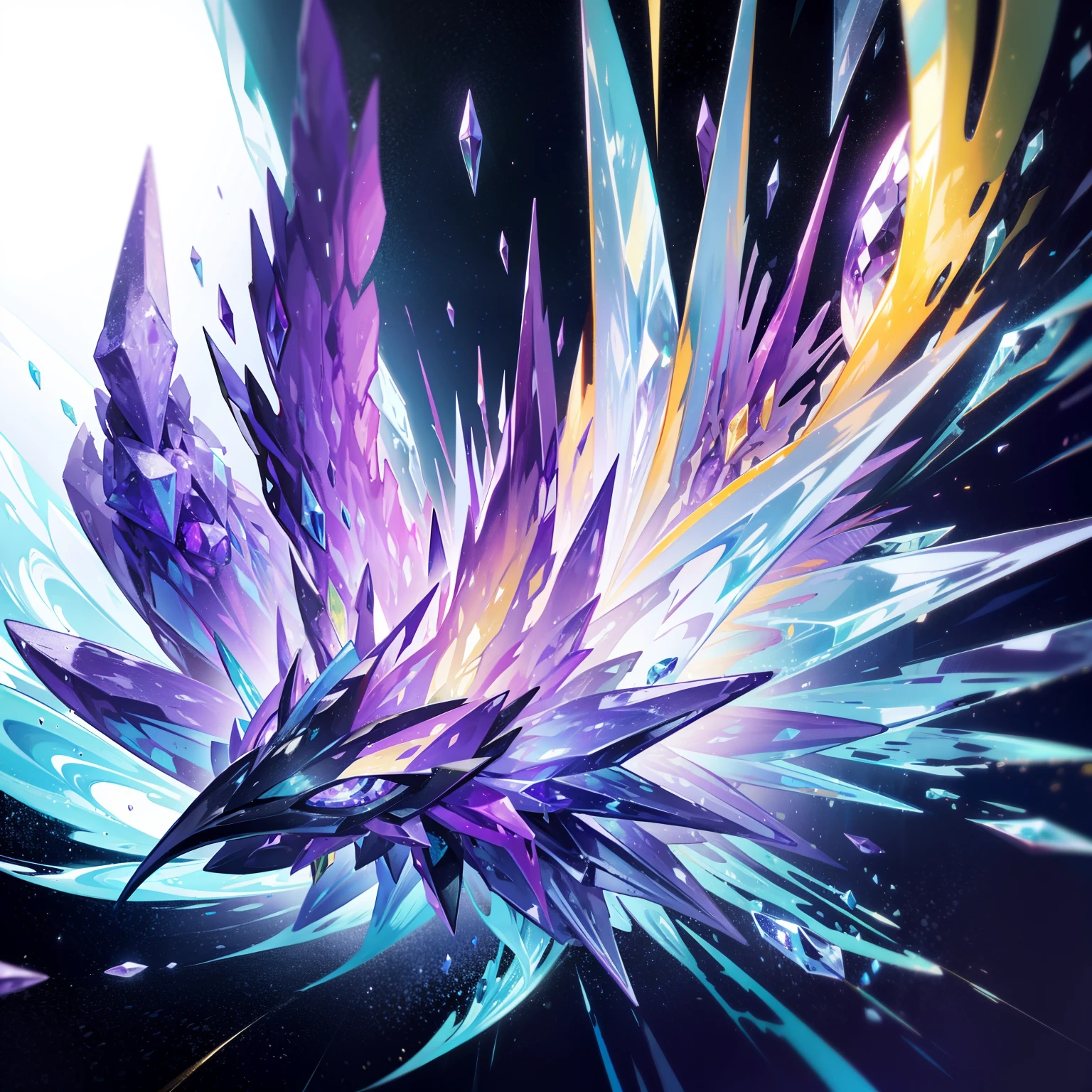 The purplish-yellow crystal state resembles the special life form of the sea slug, rendering by octane, illusory engine,Ultra detailed, Intricate