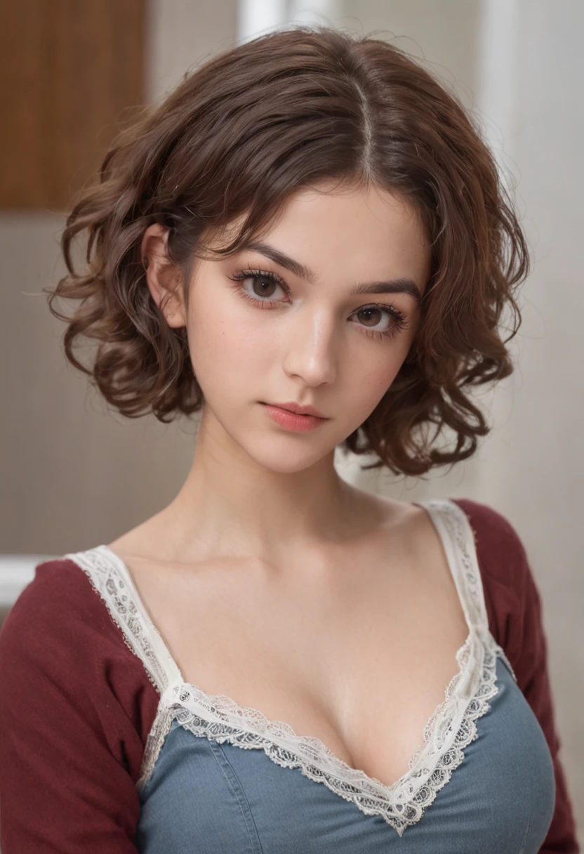 Three 18 years old iranian schoolgirls, with very short curly hair, big boobs, wearing skirt and chocker, no makeup, innocent look, kneelin on the floor (kneeling) (very detailed skin, natural skin imperfections, skin pores, vellus hair, very detailed eyes, very detailed hair, very detailed boobs, detailed tits) (masterpiece, RAW, 16mm, from top, from above, POV) (very short hair, curly hair)