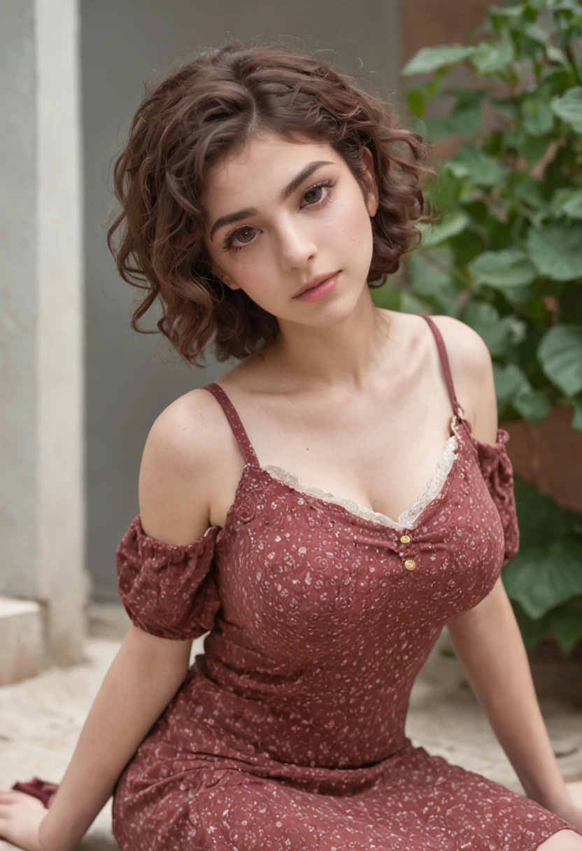 Three 18 years old iranian schoolgirls, with very short curly hair, big boobs, wearing skirt and chocker, no makeup, innocent look, kneelin on the floor (kneeling) (very detailed skin, natural skin imperfections, skin pores, vellus hair, very detailed eyes, very detailed hair, very detailed boobs, detailed tits) (masterpiece, RAW, 16mm, from top, from above, POV) (very short hair, curly hair)