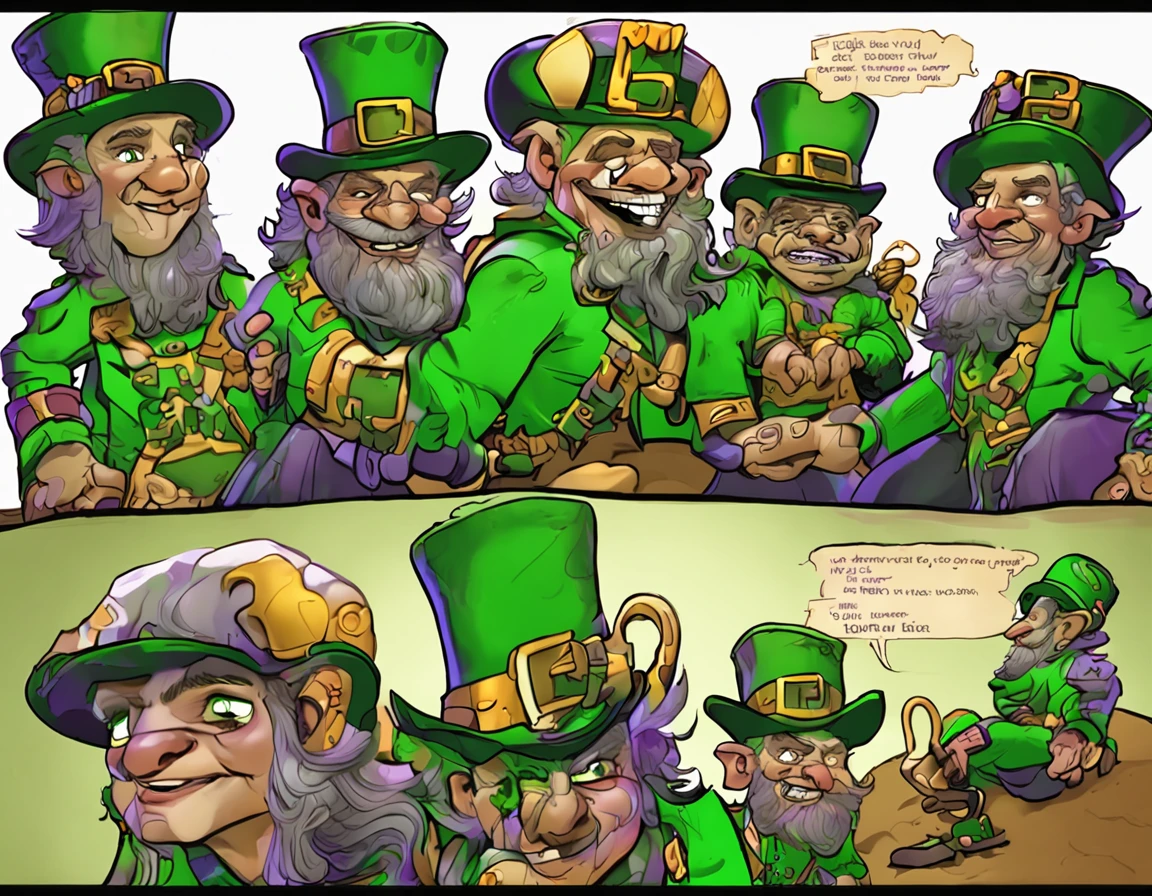 3 head body　Game Characters　Leprechaun　girl with