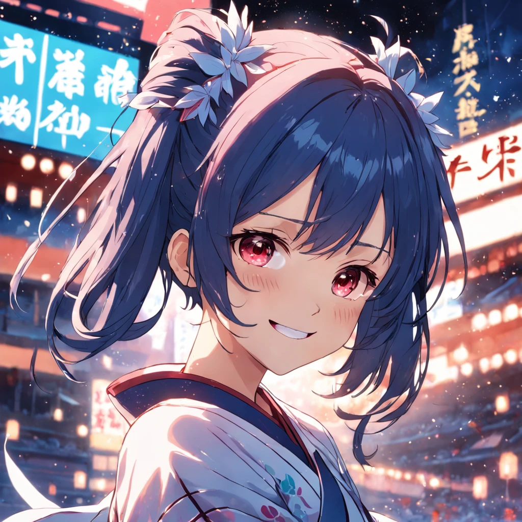 masterpiece, highres, best quality, 1girl solo, kamisato_ayaka, smile, kimono