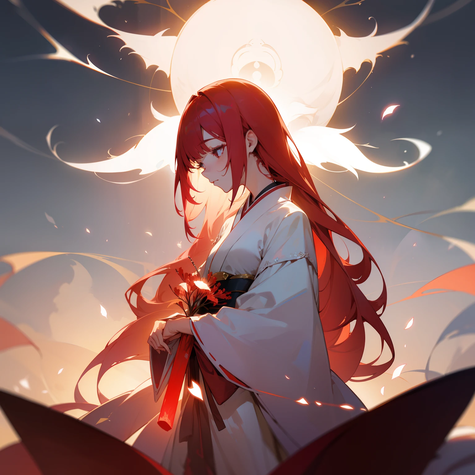 cluster amaryllis、Independence and strength、Mysterious and beautiful, But with a temporary glow、Women who have felt sad or lonely in the past、Fantastic between dream and reality、Japanese dress