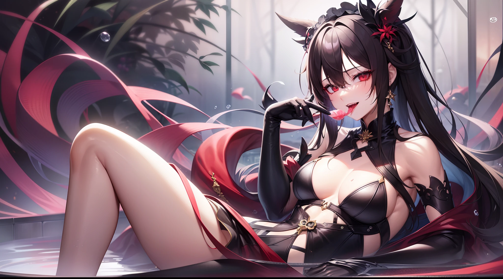 Boy seduce。 Boy Handsome guy。Mad eyes，，perspire，，Be red in the face，，（8k top quality masterpiece very detailed wallpapers, Smile, grin, Licking tongue, saliva, Swimming pool, Long legs full body saliva