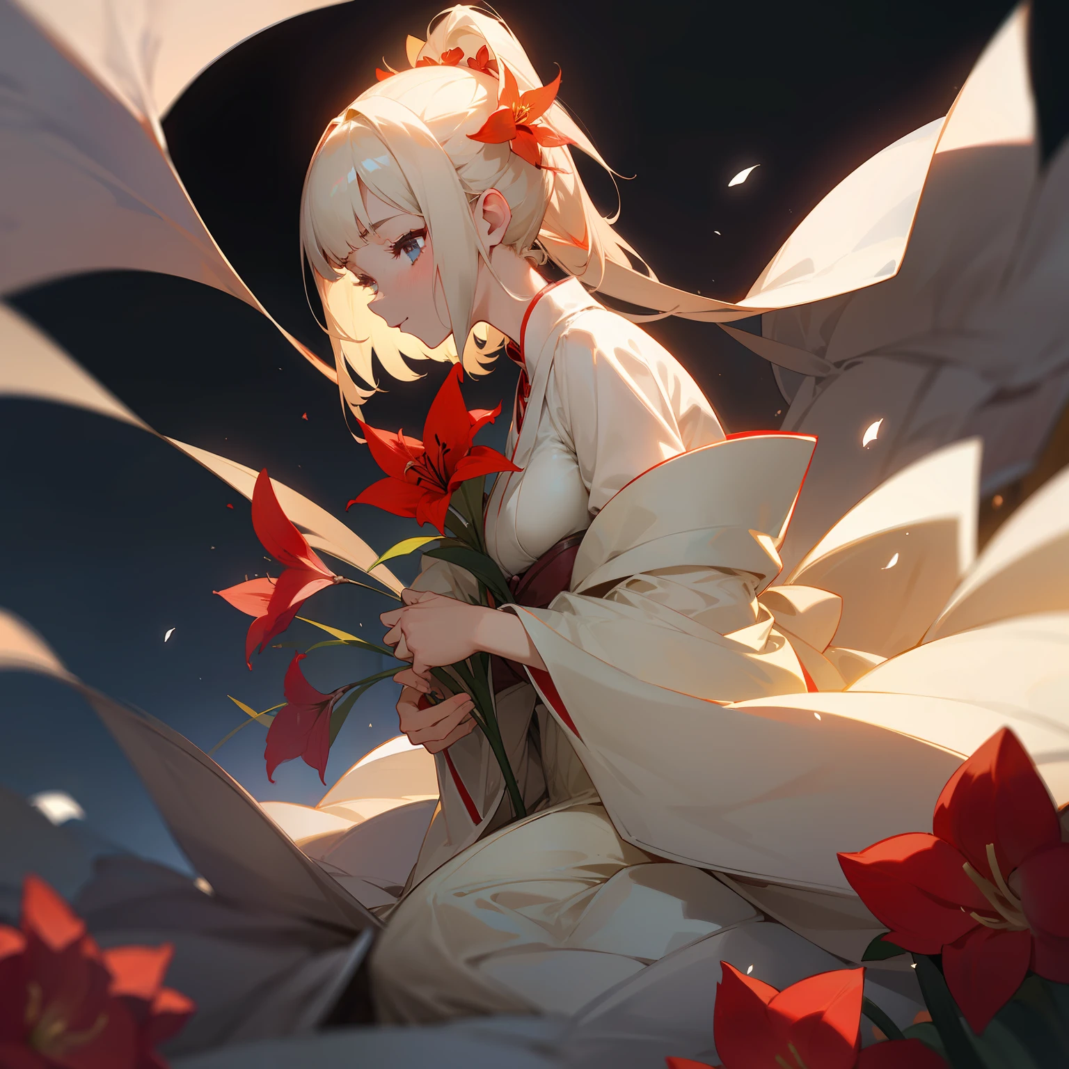 foamy、amaryllis、Independence and strength、Mysterious and beautiful, But with a temporary glow、Women who have felt sad or lonely in the past、Japanese dress