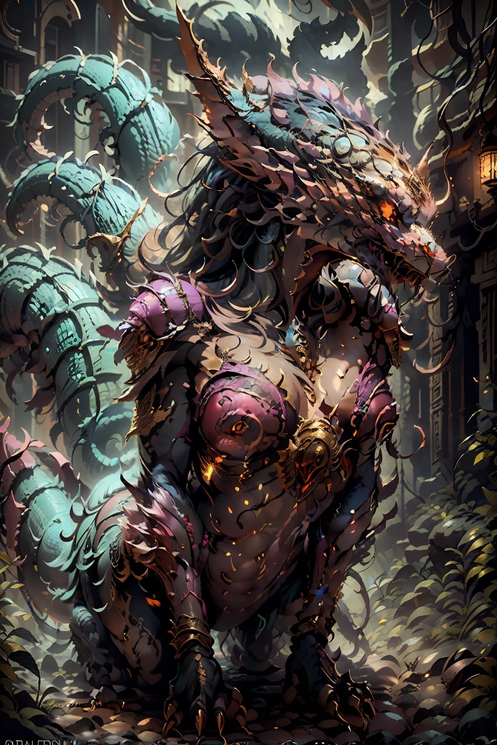 pink dragon girl, fire bress, fullbody, Illustration, cinematic light, high resolution, best quality, ultra detailed, masterpiece,