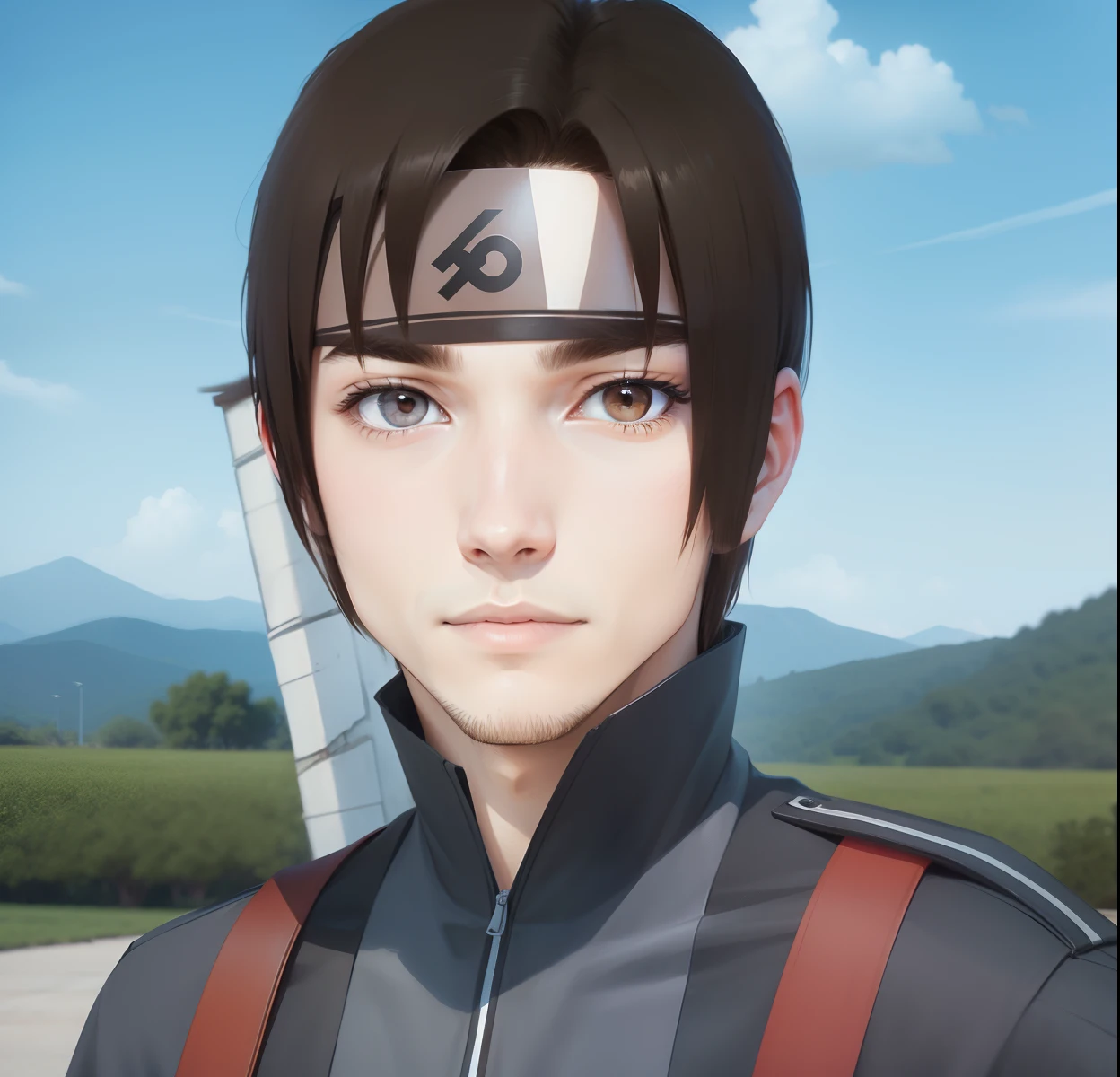 Brown hair, male
