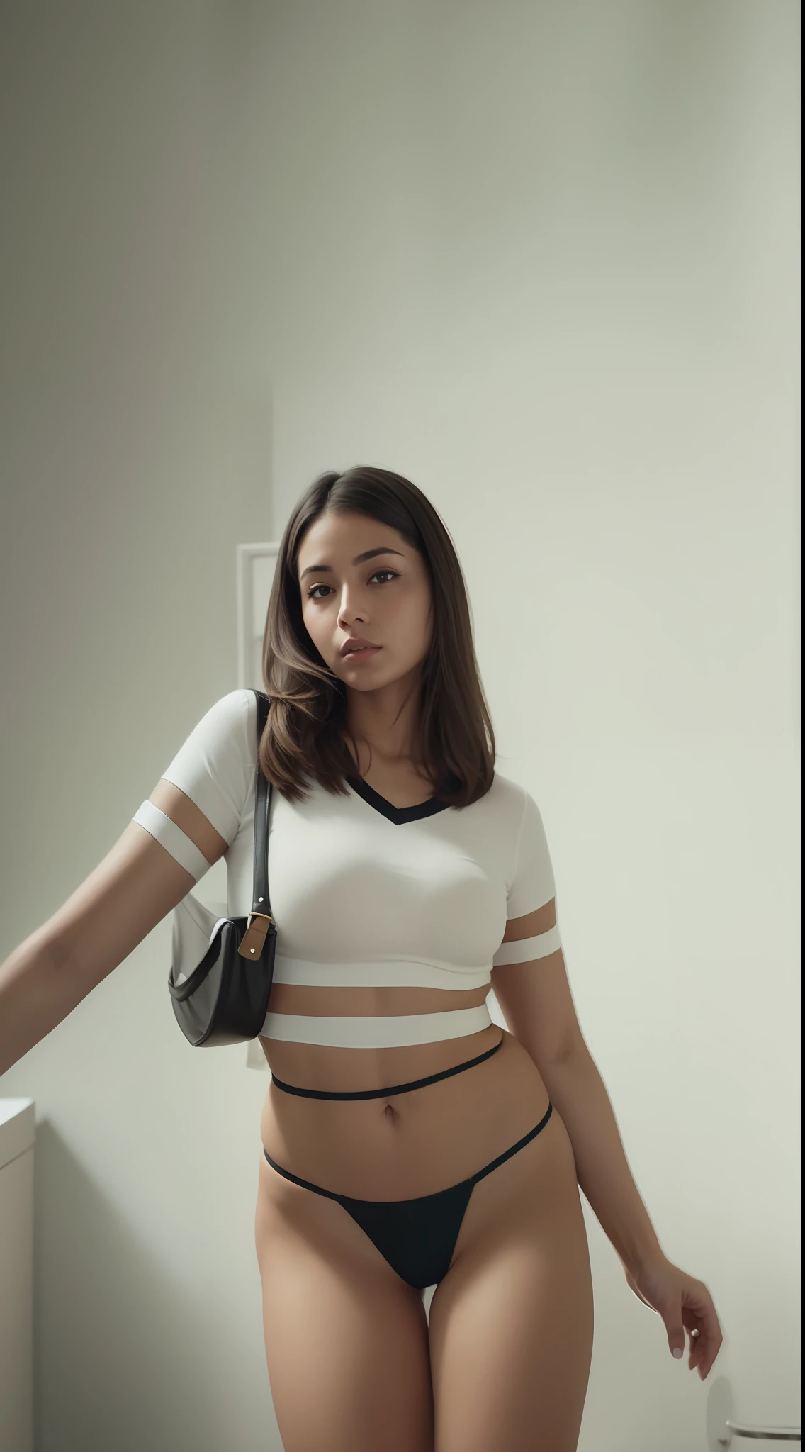 She wearing bra and panty, realistic face
