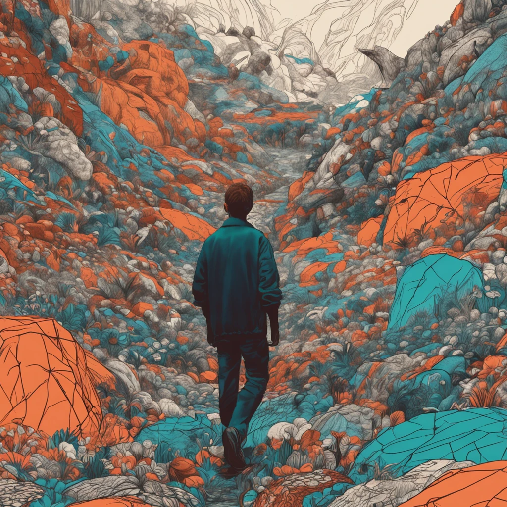 Maximalism,Monochromatic,Boy lying on his side,feeling of solitude