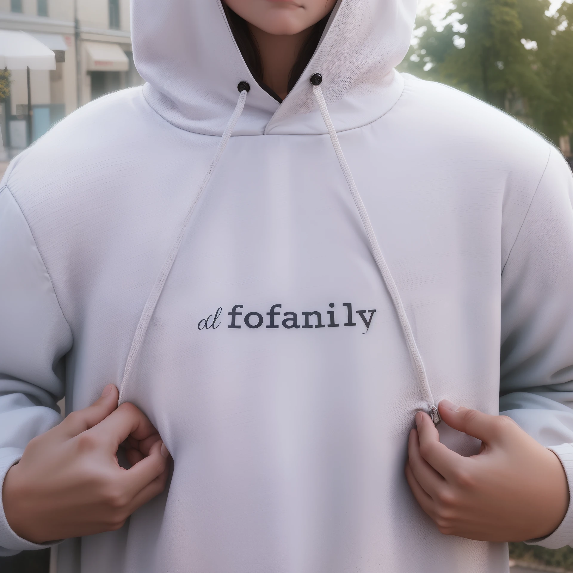 vintage vibe,street photography,retro color grading,face not change,detail text is #foffamily,Hoodie