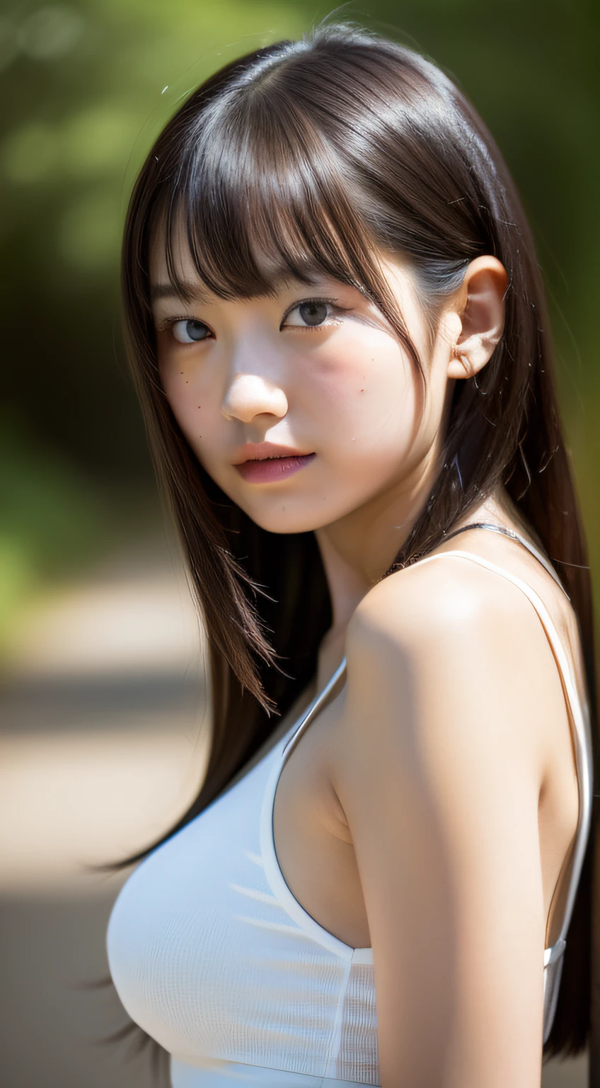 top-quality、8k picture、a close up of a woman in a bra top posing for a picture, 奈良美智, Japanese Models, Realistic Young Gravure Idol, Young Sensual Gravure Idol, Shiori Teshirogi, Young Pretty Gravure Idol, Chiho Ashima, sophisticated gravure idol, girl cute-fine-face