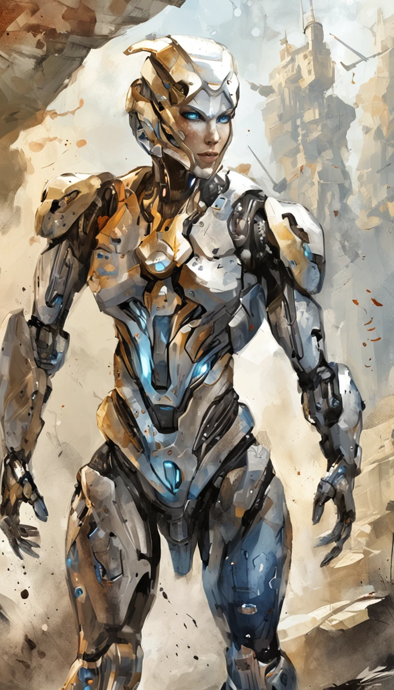 Futuristic artificial intelligence 4k image, Generate an detailed Human cyborg hybrid, this prompt creates a captivating depiction of a detailed Human cyborg hybrid, showcasing the seamless fusion of organic and mechanical and cybernetic elements. The fighter class cyborg should possess advanced technology, seamlessly integrated with its biological features, resulting in a formidable and visually stunning being that captures the imagination. Strike a balance between the natural world and cutting-edge tech in this one-of-a-kind design,