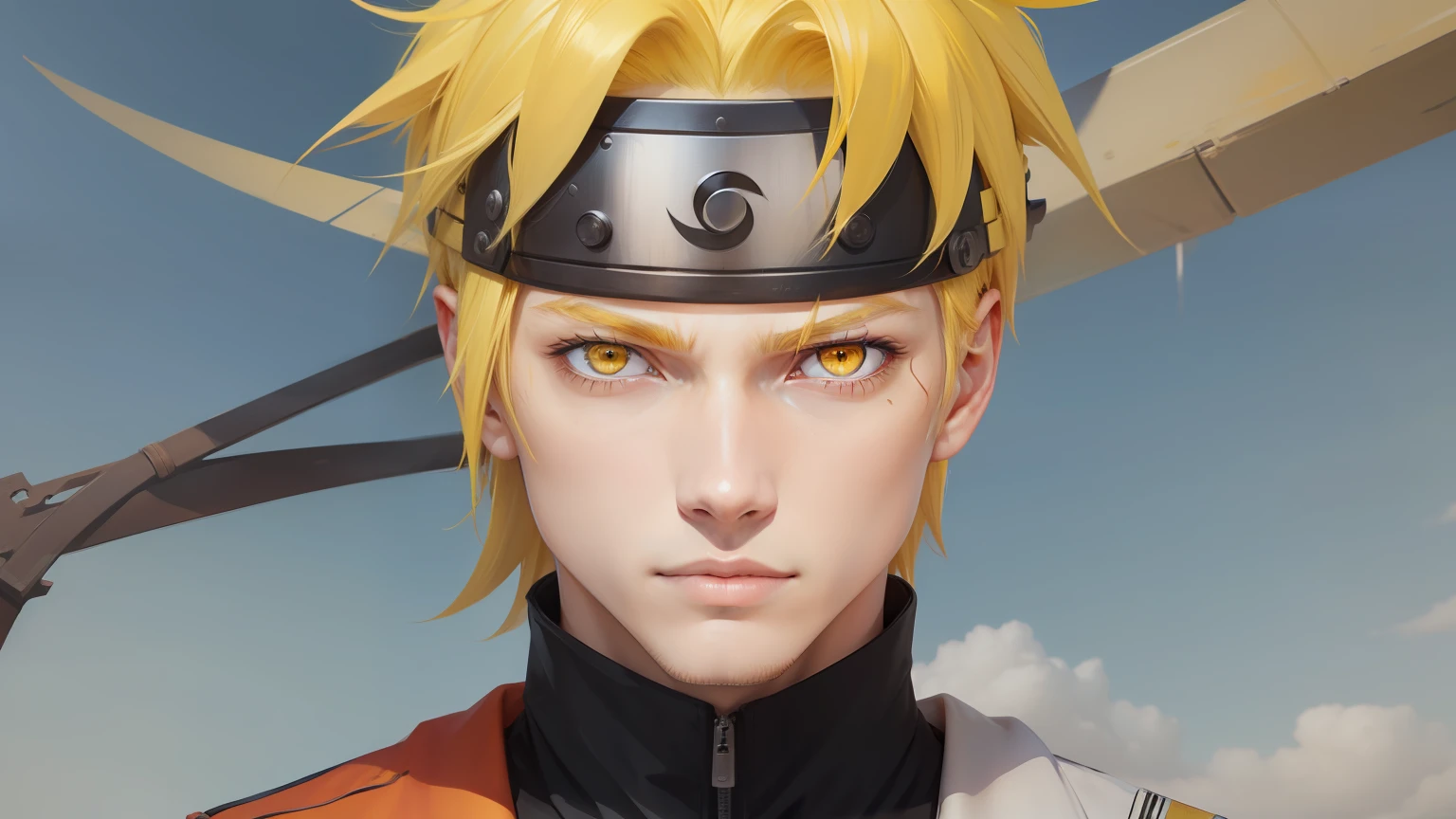 Yellow hair, yellow eye, male