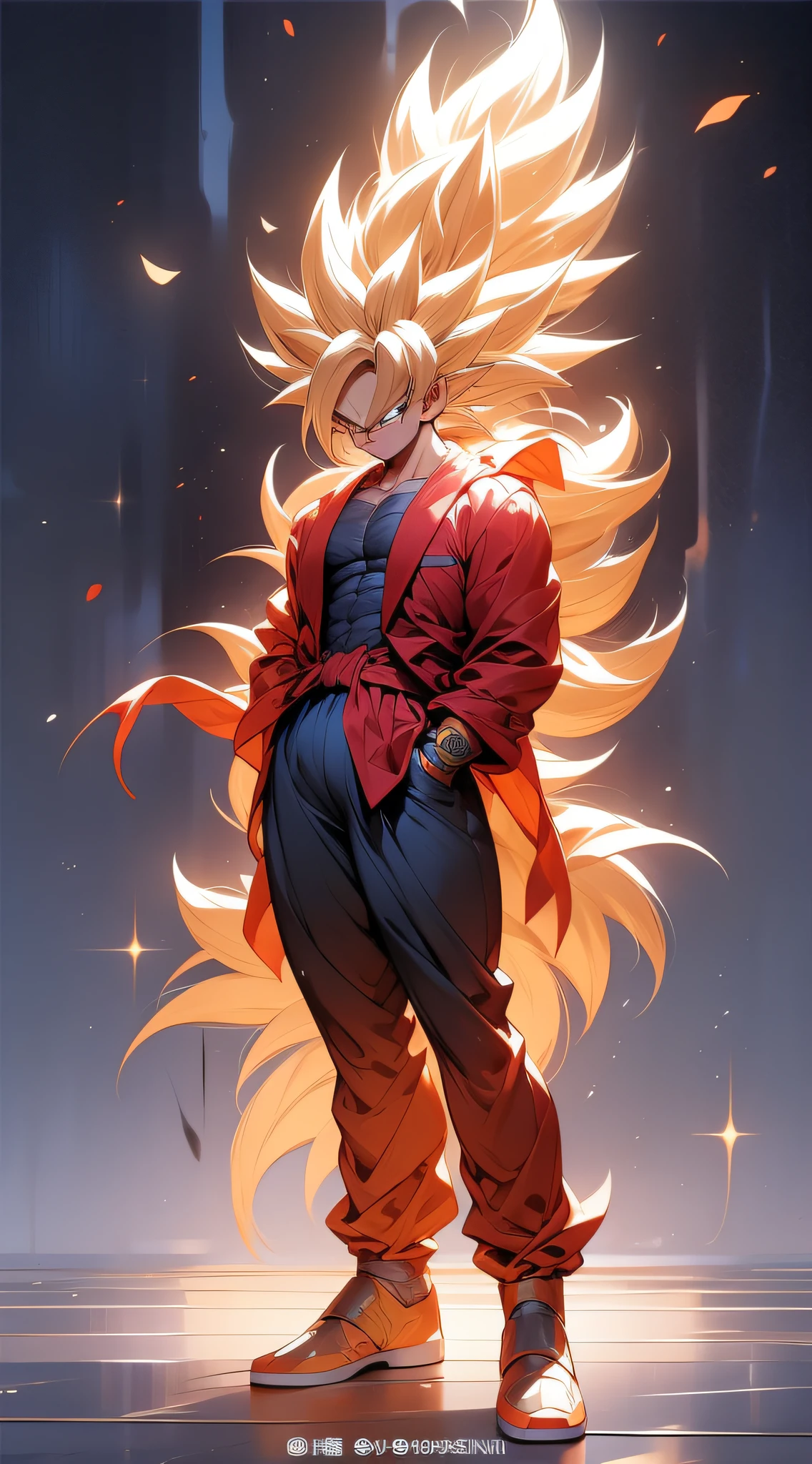 MasterPiece，exceptionally high details，best best quality，Dragon Ball，monkey king，Super Saiyan，1个覆盖高达铠甲的monkey king，There was lightning all over the body，Silver lightning，The Monkey King and Gundam are perfectly integrated，Full body perspective