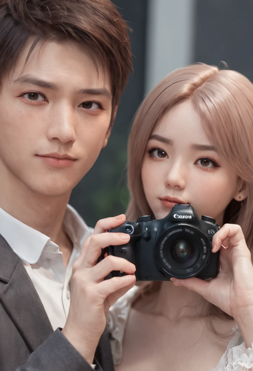 Anime couple taking pictures with a woman and a man, perfect android girl family, realistic anime 3 d style, 3 d anime realistic, photorealistic anime, Hyper realistic anime, Smooth Anime CG Art, anime highly detailed, Trending on CGSTATION, kawaii realistic portrait, Realistic anime, semi - realistic anime, semi realistic anime, anime styled 3d, highly detailed anime