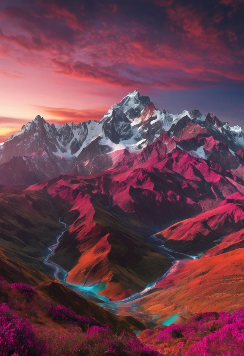 latina, Bikini arco iris, andes mountains, Al estilo de Ahegao, detalles intrincados, ultra highly detailed, cinematographic