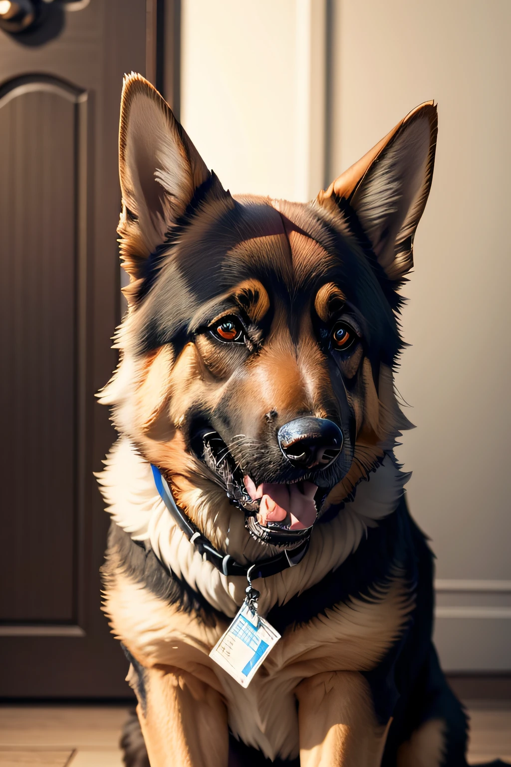 A handsome German shepherd。