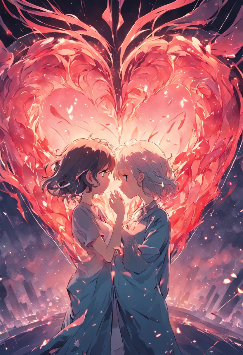 Mother and her inside a heart