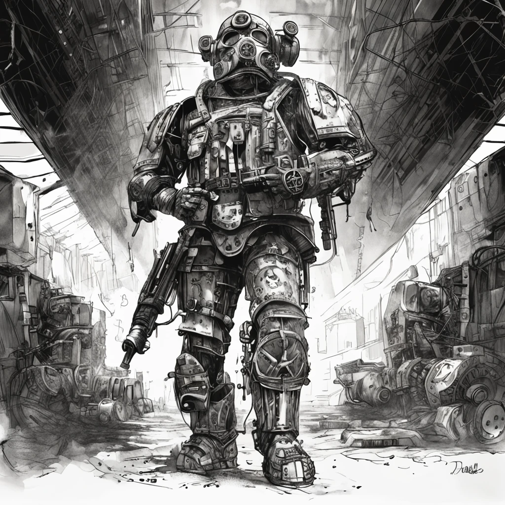 Ultra high resolution, steampunk-styled illustration, soldier posing in warzone, mechanical armor, intricate gadgets, dystopian battlefield, industrial machinery, professional artist, captured with Pentax 645Z, 75mm lens, Ilford Delta 3200, art by H.G. Wells-inspired, heroic mood, brass and copper tones, textured surfaces, steam effects, cogwork details, gritty background, imaginative weaponry, strong stance, otherworldly technology, fierce expression