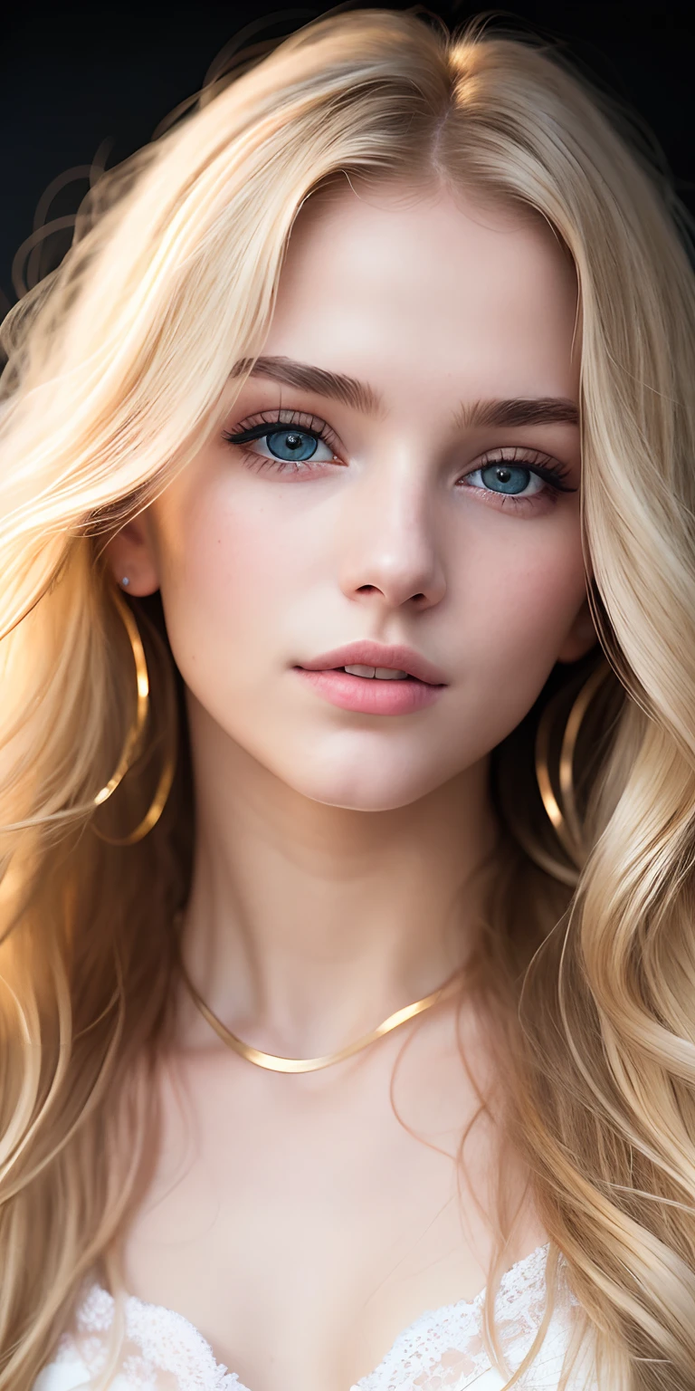 Photo of a 20-year-old European girl, raw, Beautiful woman, (Extra long wavy blonde hair), ((Portrait)), ((Detailed face:1.2)), ((detailed facial features)), (finely detailed skin), pale skin, ,Riding attire、Sexy with open chest(cold color), moist, moist, Reflectors, (masutepiece) (perfectly proportions)(photos realistic)(Best Quality) (Detailed) photographed in a Canon EOS R5, 50mm Lens, F/2.8, nffsw, (8K) (Wallpaper) (Cinematic lighting) (Dramatic Lighting) (foco nítido) (Convoluted) Fashion, From above