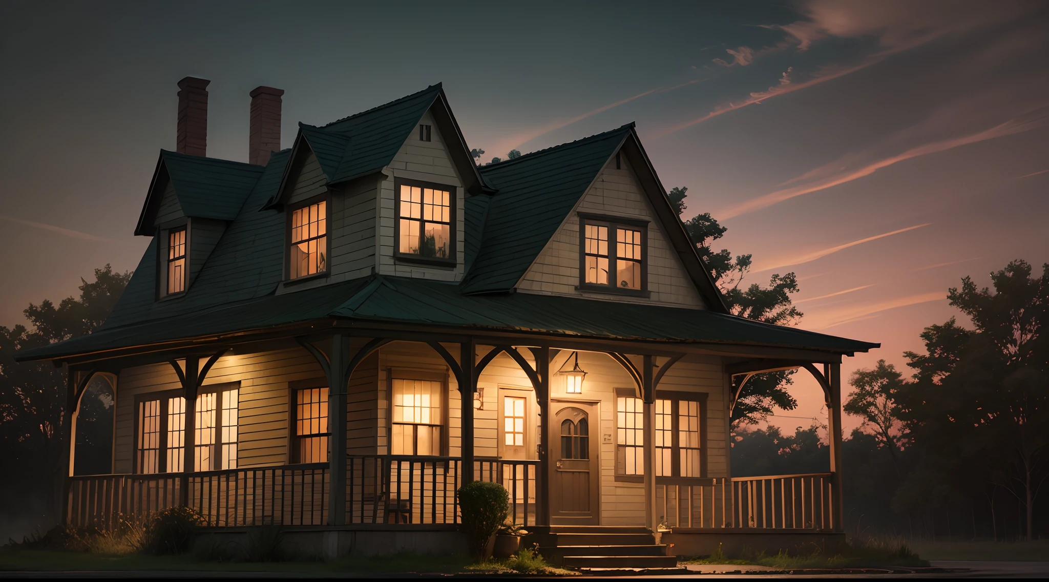 a haunted house in night ,ar --auto --s2