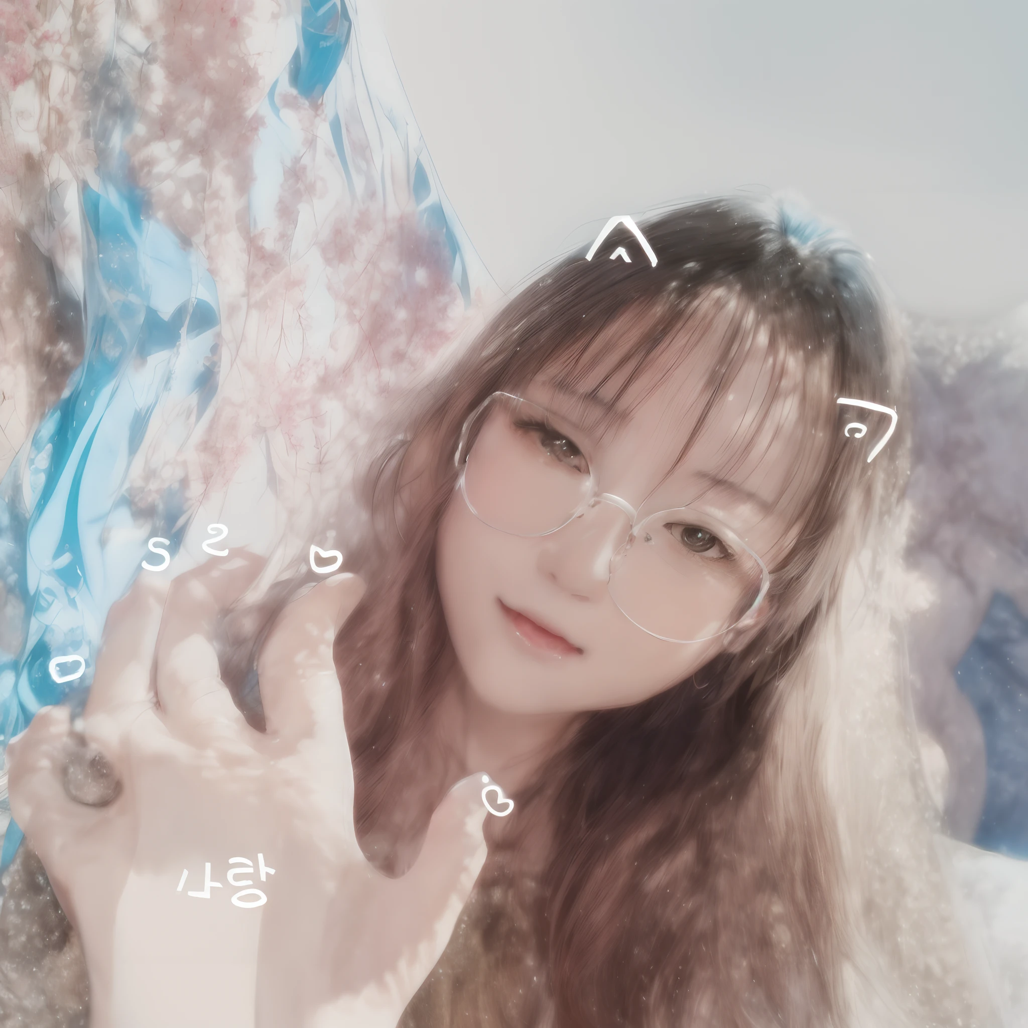 A close-up of a man wearing glasses and with a smile on his face, Kawaii realistic portrait, ulzzangs, very beautiful cute catgirl, Guviz, 8k selfie photograph, sakimichan, Ruan cute vtuber, With glasses, Cute natural anime face, Guviz-style artwork, clear cute face,quadratic element