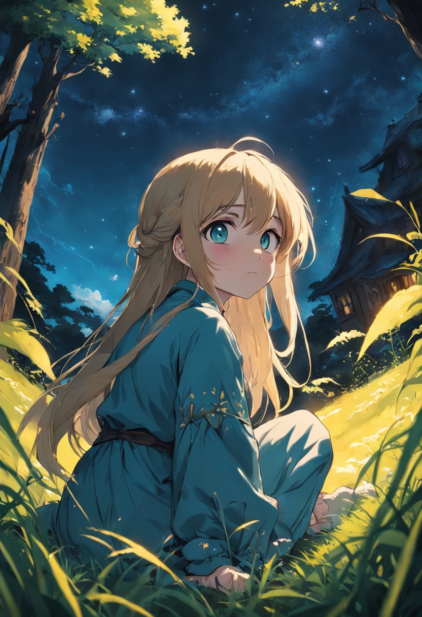 Eliza . she would sneak out of her house and lay on the soft grass, gazing up at the celestial wonders.