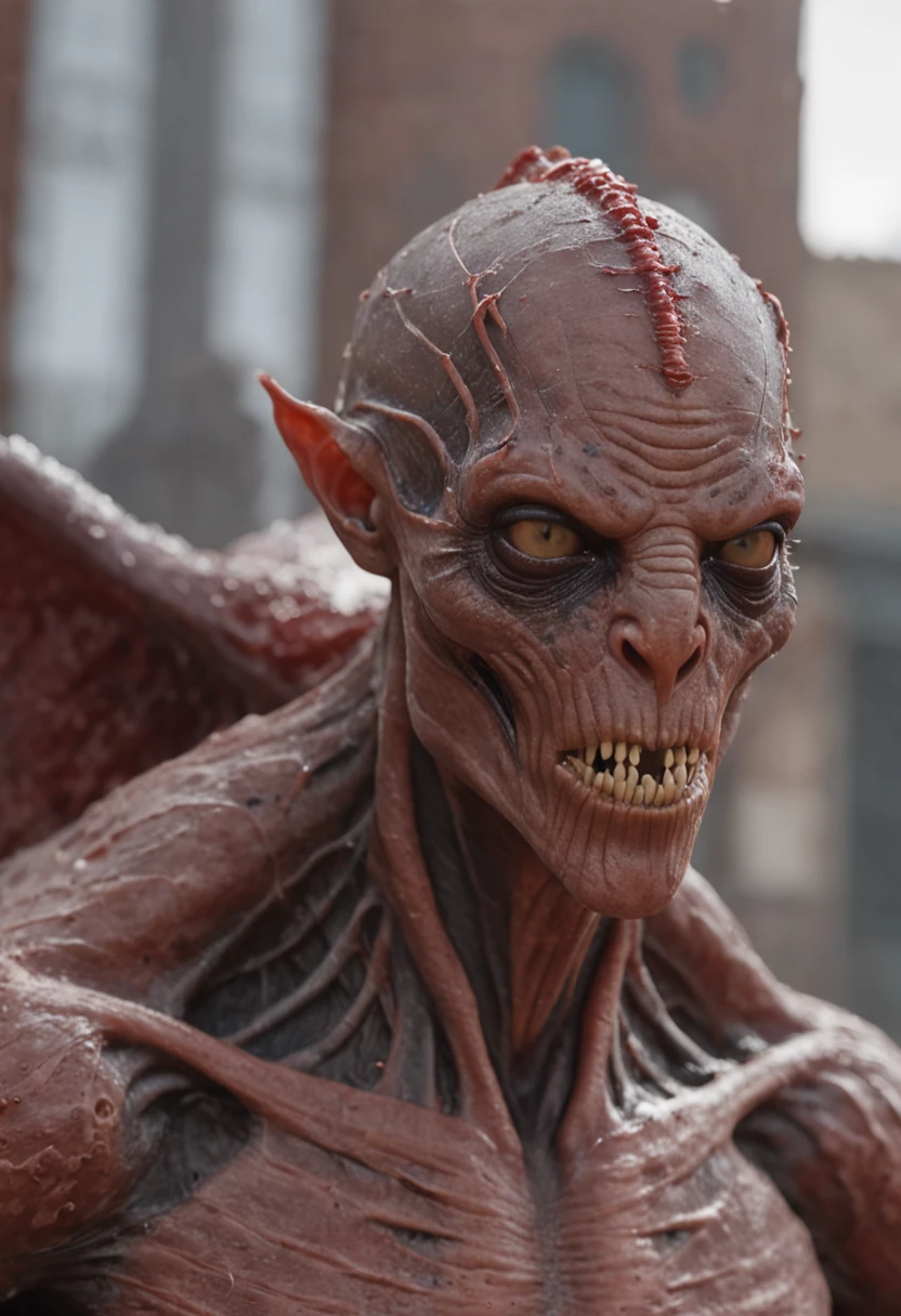 smiling photorealistic ultra detailed humanoid creature made of decomposed bloody flesh and bones,the woods,night,extremly detailed,8k,realistic,sharp focus,cosmic horror creature,cosmic horror,from the movie the thing,mysterious creature,bloody eyes,big eyes of,<lora:add-detail-xl:1.6>,by diegocr,<lora:lora-bloodyface-lite:0.8>
