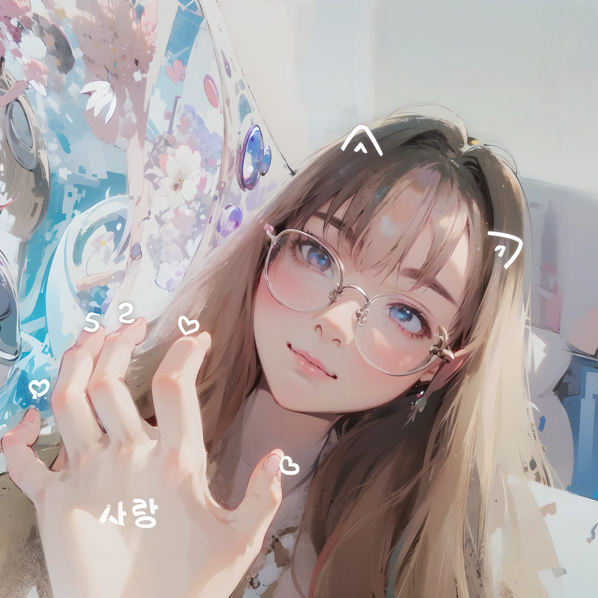 A close-up of a man wearing glasses and with a smile on his face, Kawaii realistic portrait, ulzzangs, very beautiful cute catgirl, Guviz, 8k selfie photograph, sakimichan, Ruan cute vtuber, With glasses, Cute natural anime face, Guviz-style artwork, ( ( eye glass ) )，quadratic element