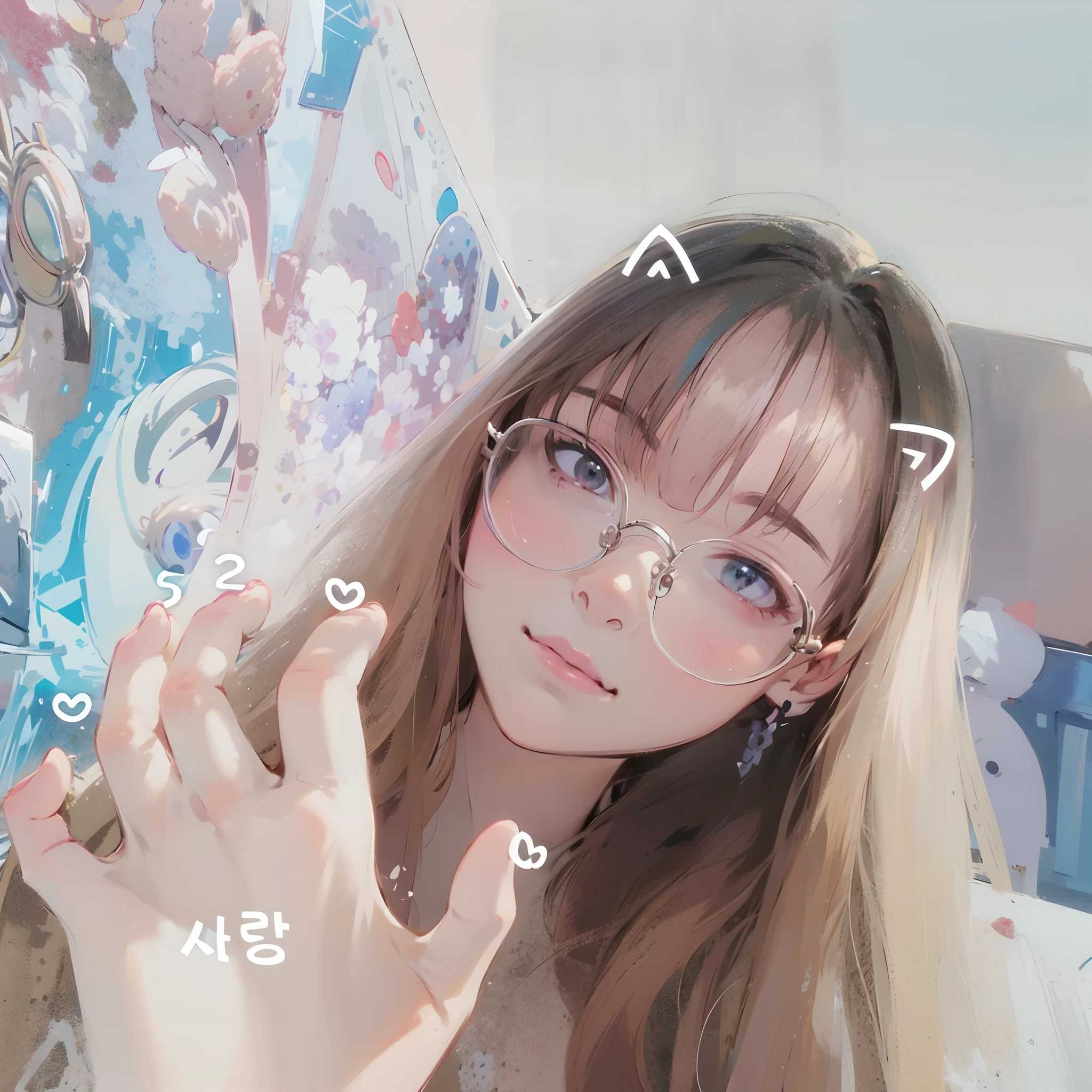 A close-up of a man wearing glasses and with a smile on his face, Kawaii realistic portrait, ulzzangs, very beautiful cute catgirl, Guviz, 8k selfie photograph, sakimichan, Ruan cute vtuber, With glasses, Cute natural anime face, Guviz-style artwork, ( ( eye glass ) )，quadratic element