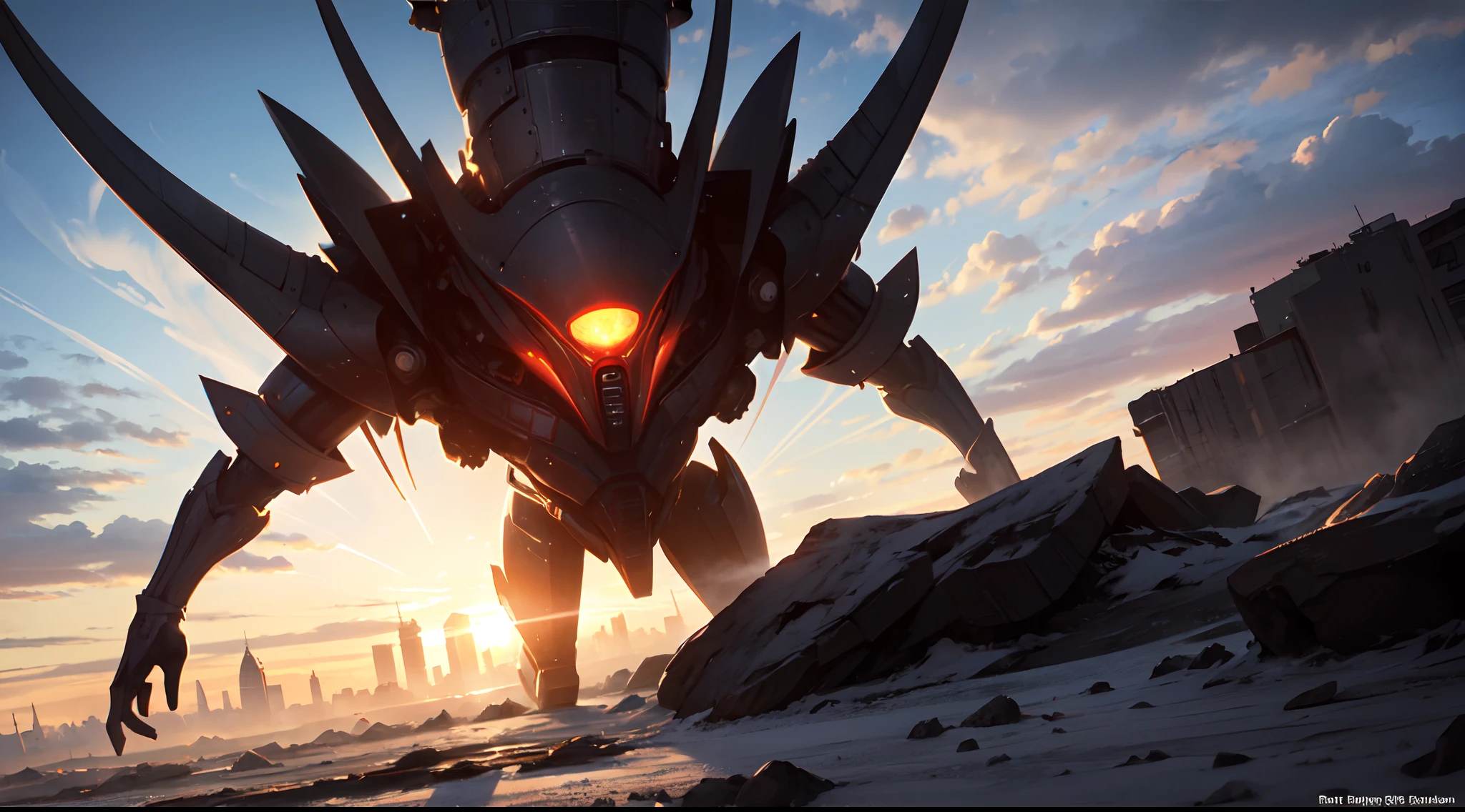 The world's incredibly gigantic aliens, a megalopolis to be destroyed,(Best quality), (masterpiece:1.3), ultra-detailed, sharp shadows, great detail, depth of field, super detailed background, Super-telephoto,