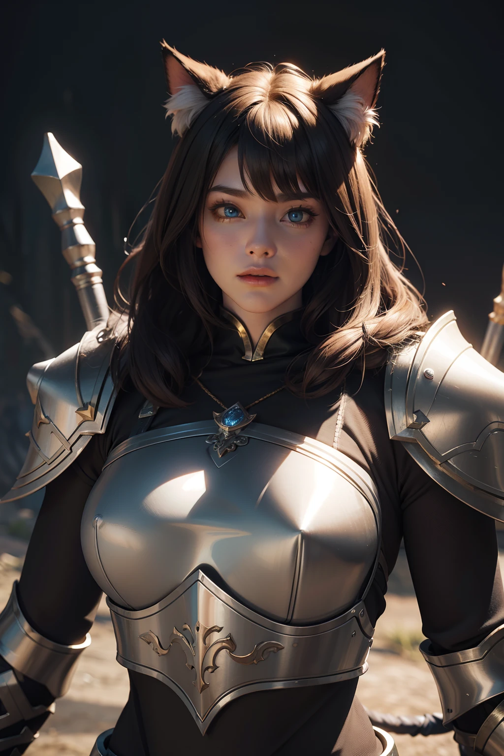 Super cute furry cat warrior in armor, realistic, 4K, super detailed, vray rendering, unreal engine, midjourneyart style