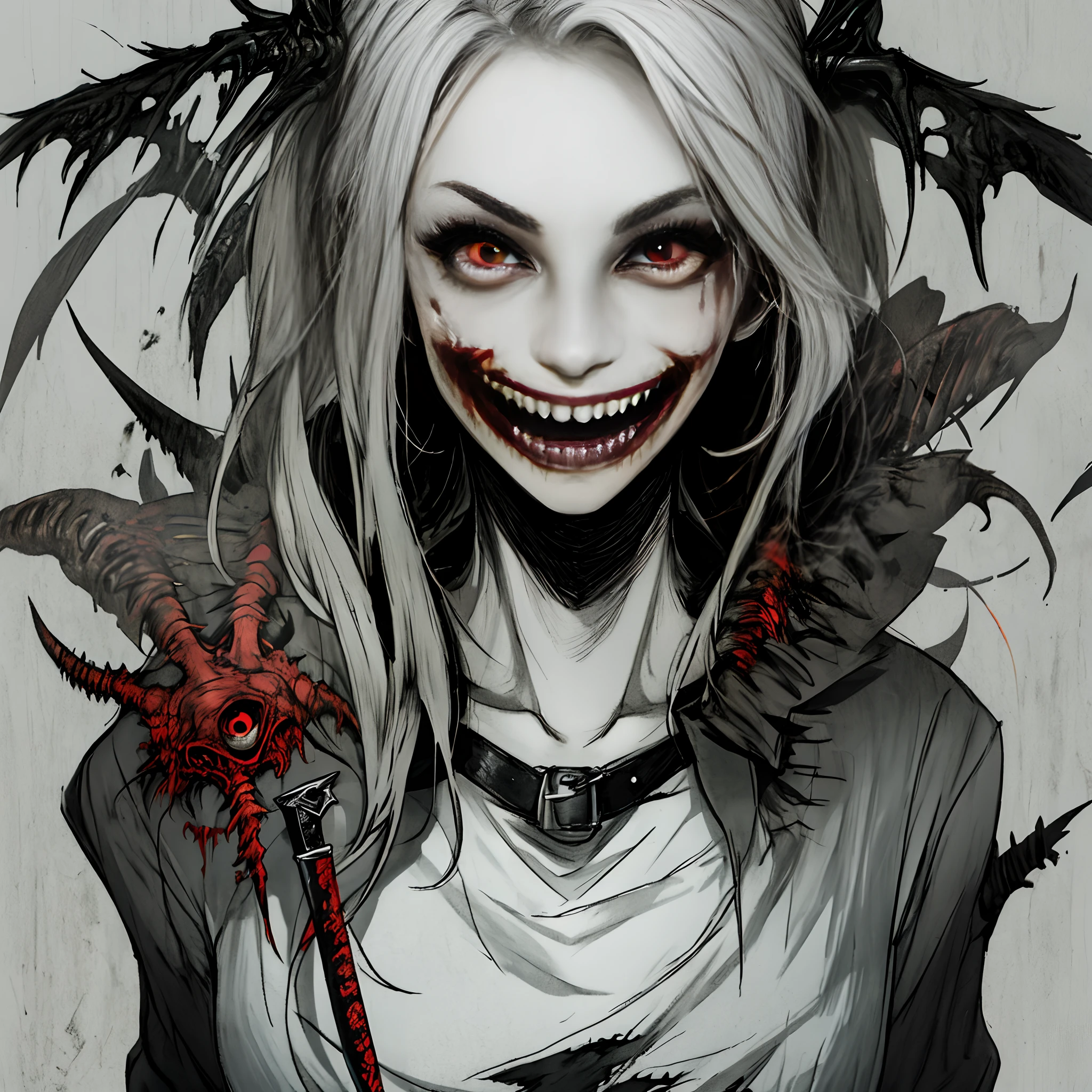 Sick Lady Knife Smile Horror