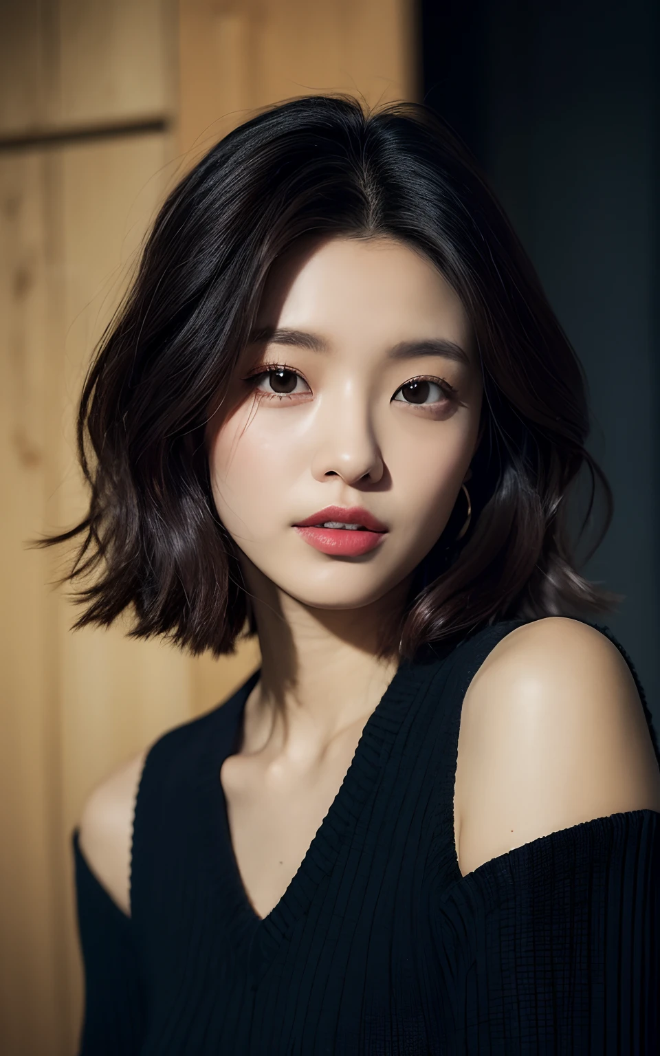 a close up of a woman with a very big breast, with short hair, portrait of female korean idol, lee ji-eun, lee ji - eun, heonhwa choe, female actress from korea, kwak ji young, hwang se - on, young adorable korean face, beautiful south korean woman, jaeyeon nam, gorgeous young korean woman
